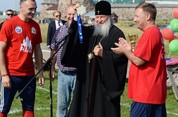 Святейший Патриарх Кирилл посетил футбольный матч между командами «Соловки» и «Звезды России»