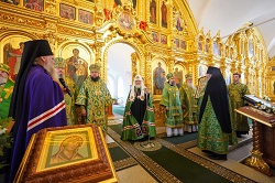 Пресс-служба Патриарха Московского и всея Руси, В день памяти преподобных Зосимы, Савватия и Германа Соловецких Предстоятель Русской Церкви совершил Литургию в Соловецком монастыре